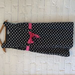 Jessica Howard Black & White Polka Dot Dress with Pink Ribbons Sash